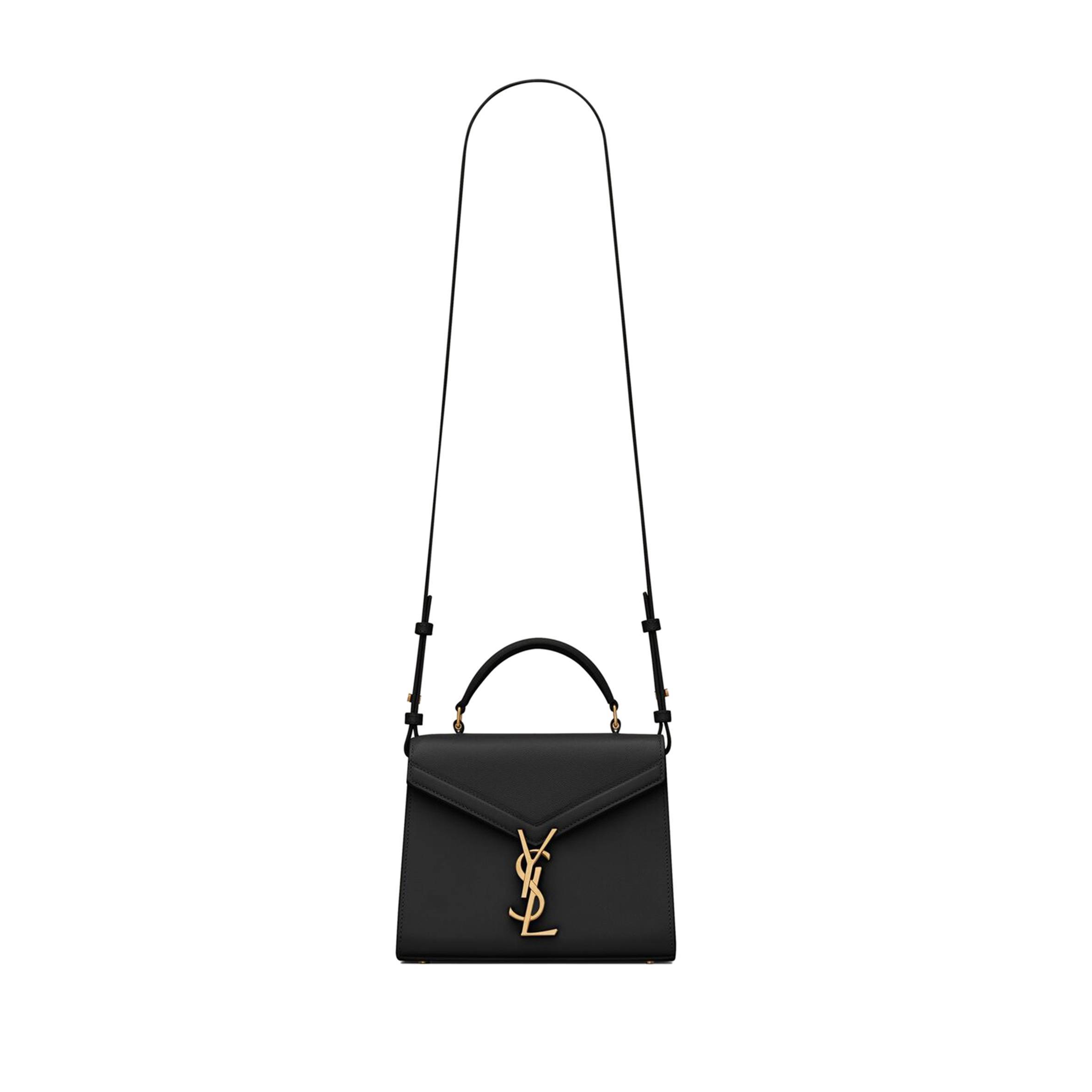Y*L cassandra mini top handle bag in grain de poudre embossed leather 623930bow0w1000 (20*16*7.5cm)